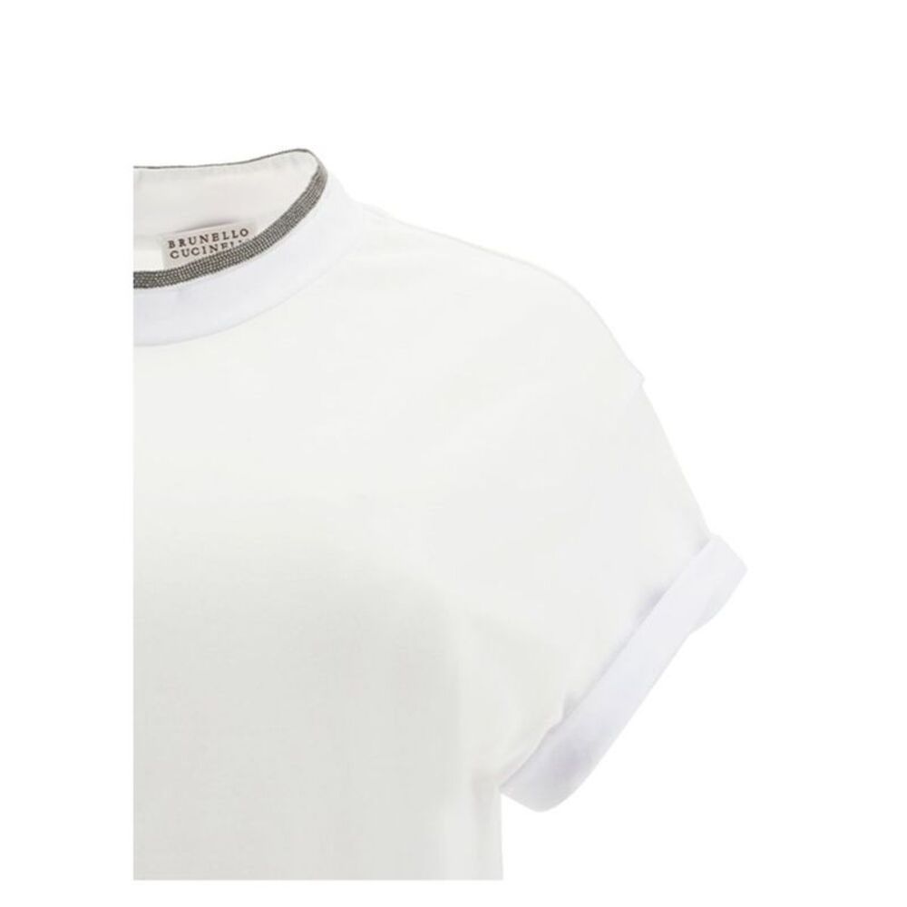 Brunello Cucinelli White Elastane Women's T-Shirt - Picture 5 of 6